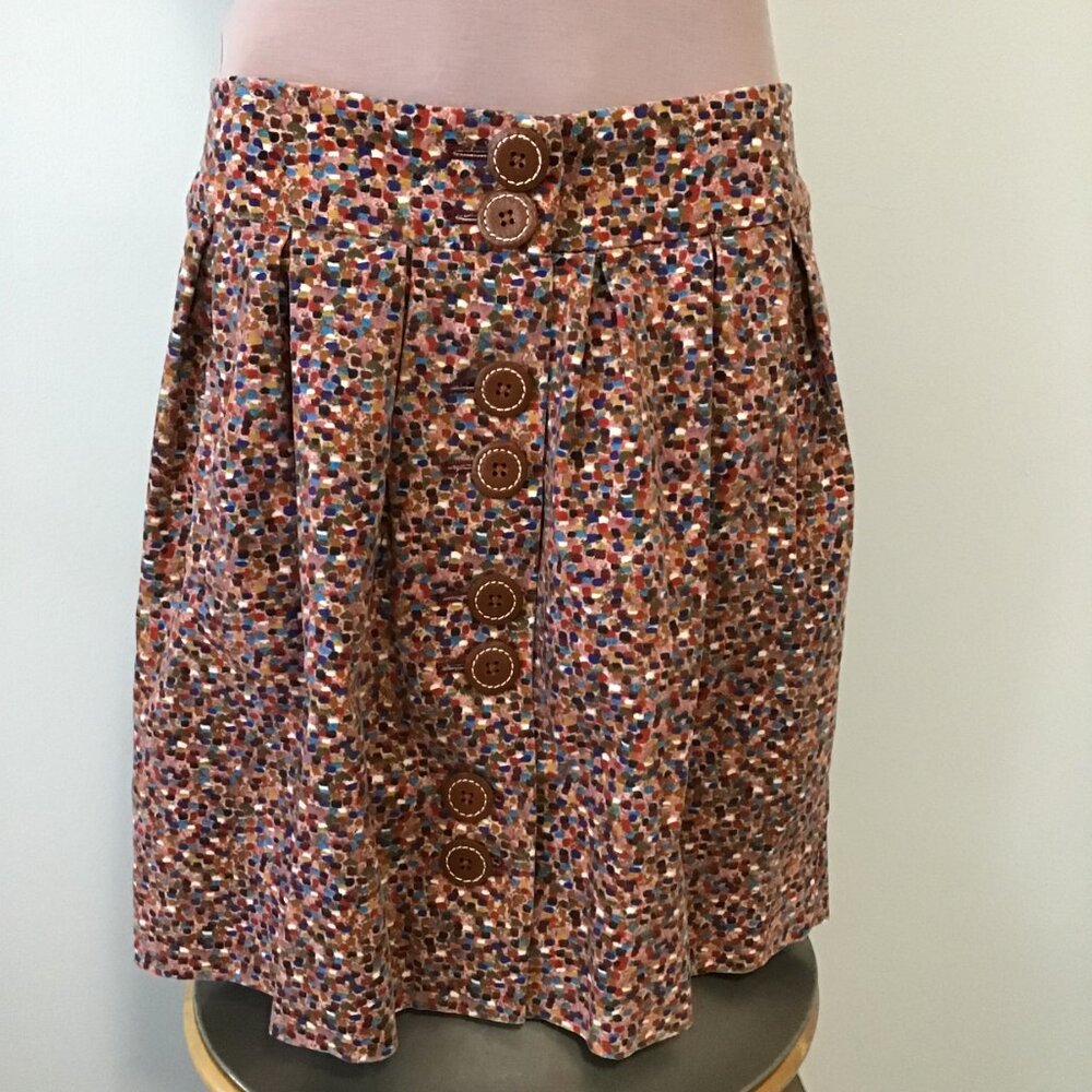 Anthropologie Elevenses Aerial Confetti Velvet Skirt Size 6